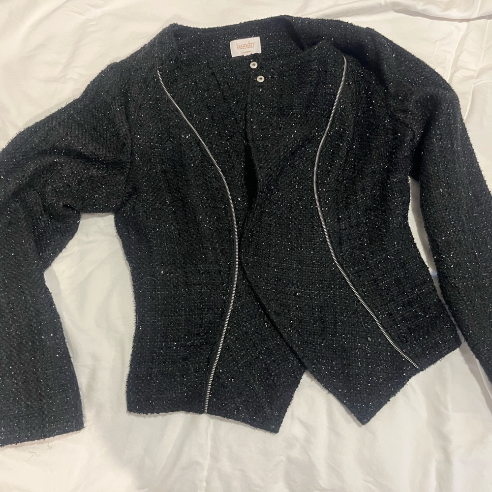 Laundry by Shelli Segal Tweed Metallic Jacket